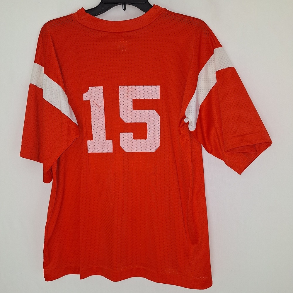 Vintage Y2K Retro Tennessee Football 15 Jersey Orange Mens L Artex 80s Mesh L - Picture 3 of 15